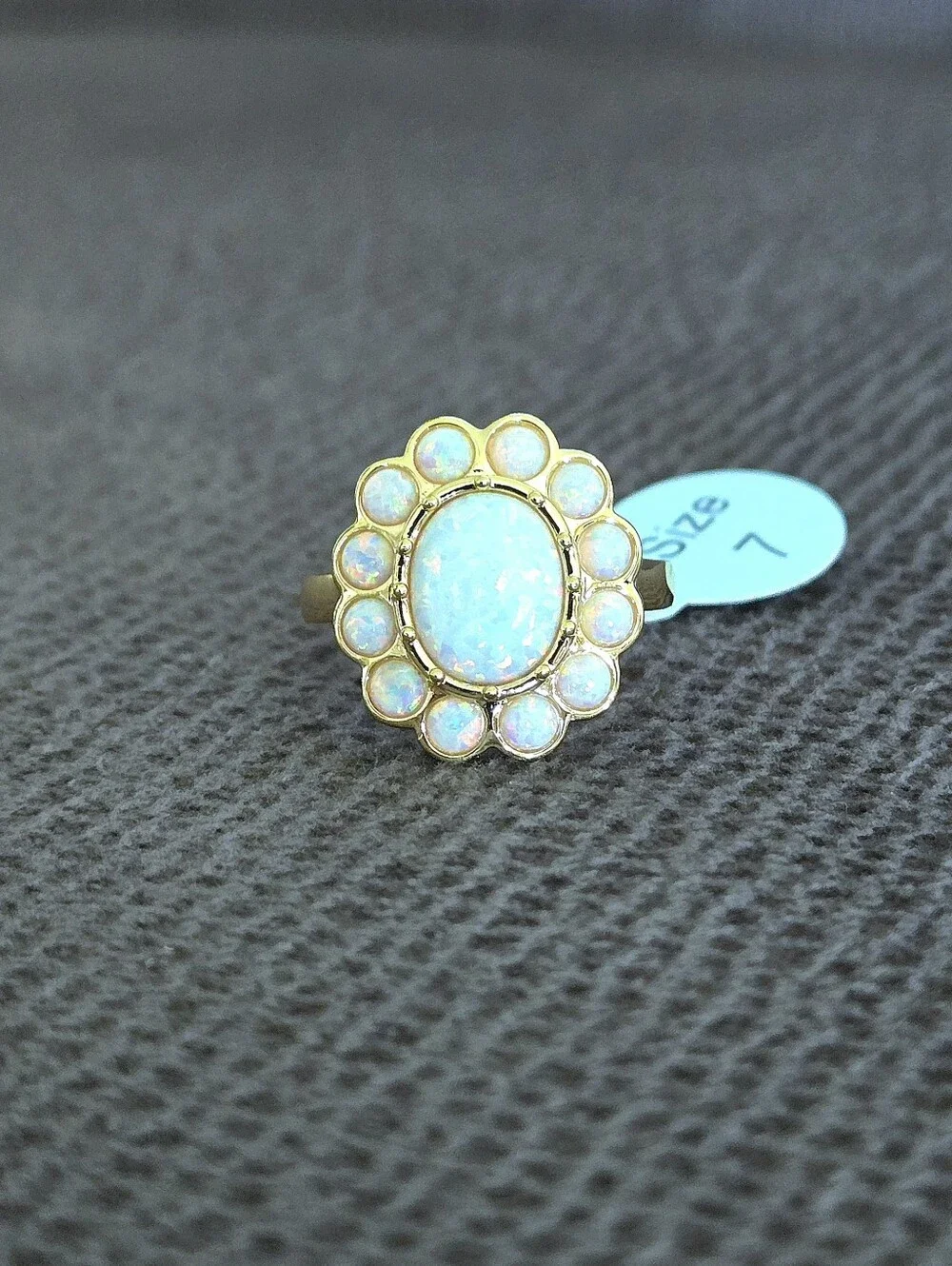Prime Art & Jewel (PAJ) Oval Halo😇Lab🧪 Created Opal Ring💍 - NWT